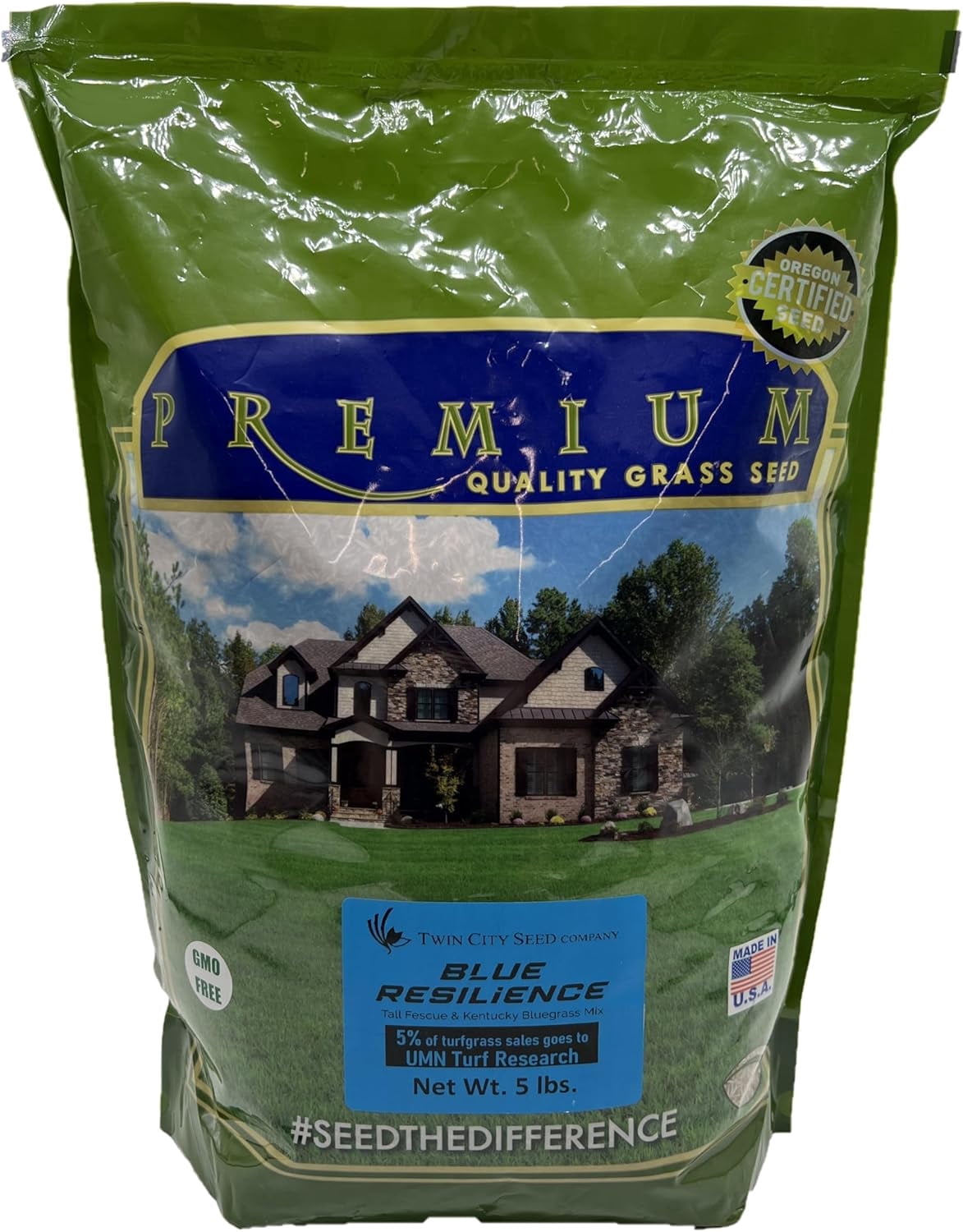 Twin City Seed Co. Blue Resilience, Tall Fescue & Kentucky Bluegrass Mixture, 5 lb Bag