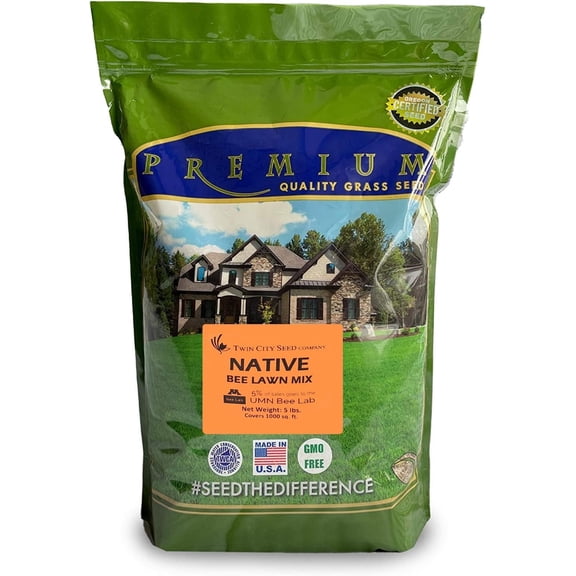 Twin City Seed Co. Native Bee Lawn Mix, Flower Mixture, 5 lb Bag