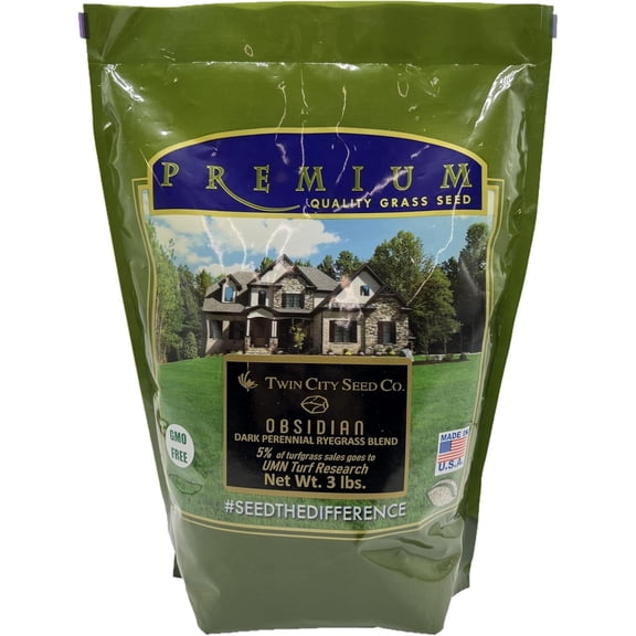 Twin City Seed Co. Obsidian, Perennial Ryegrass Blend, 3 lb Bag