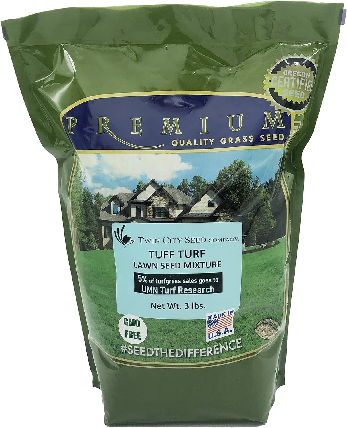 Twin City Seed Co. Tuff Turf, Tall Fescue, Perennial Ryegrass & Kentucky Bluegrass Mixture, 3 lb Bag