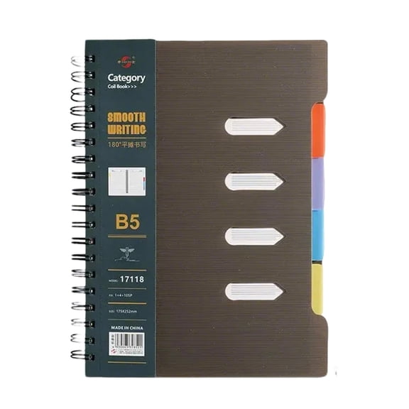 Twin Coil Binding Journal Notebook 210 Pages Wide Lined Business Journal Notebook with Page Dividers for Student Adult