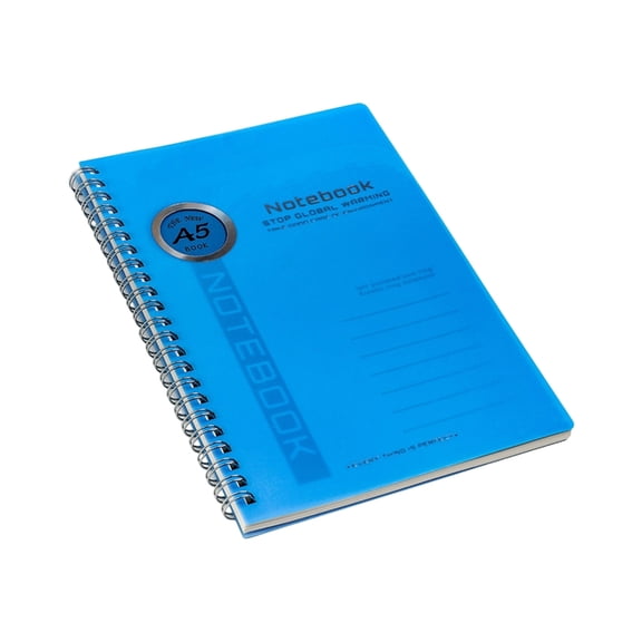 Twin Coil Binding Notebook 100 Pages Wide Lined Waterproof Cover for Note Taking