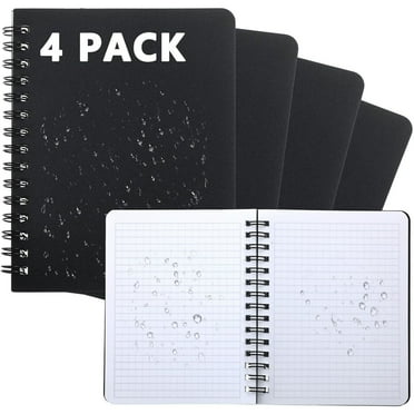 Twin Coil Binding Notebook 4x5.5Inch 100Pages Gridded Small Notebook Writing Pad Pocket Notepads for Writing Note Taking