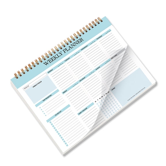Twin Coil Binding Weekly Planner 9.76x7.28Inch for Weekly Plan Notes Schedules Academic Planner 52 Week Journal Notebook