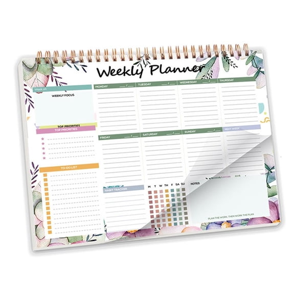 Twin Coil Binding Weekly Planner Notebook 52 Week Journal Notebook for Weekly Plans Notes and Schedules 104 Page Undated