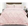 thumbnail image 1 of Twin Comforter Diamond Ruffle Blush 300 GSM Plush Siliconized Microfiber Fill Duvet Insert With 1000 Thread Count Egyptian Cotton Shell Fluffy with Piping & Pillowcases, 1 of 8