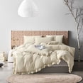 thumbnail image 1 of Twin Comforter Set 3 Pieces Ruffle Bedding Sets Oatmeal Cute Bedding Comforters & Sets, Lightweight Fluffy Microfibe (66"x90" Comforter & 2 Pillowcases), 1 of 6