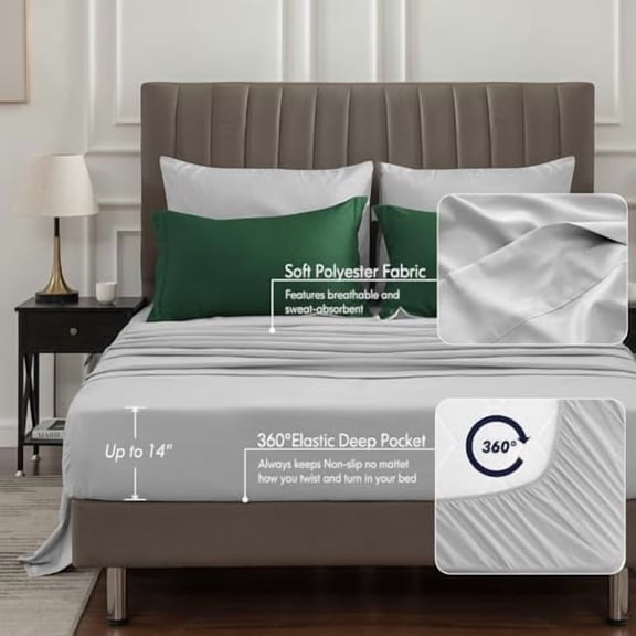 Twin Comforter Set 5 Pieces Bed in A Bag - Soft Microfiber Reversible Dark Green Bed Set with Comforters, Sheets, Pillowcase & Sham, Cozy Luxury Bedding Sets for All Season