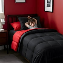 Twin Comforter Set 5 Pieces, Black Bed in a Bag Bedding Set
