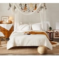 thumbnail image 1 of Twin Comforter Set, Bed in a Bag Ivory White 5-Pieces, Botanical Pattern, All Season Comfortable Seersucker Bedding with Comforter, Sheets, Pillowcase & Shams (Twin, 66"x86"), 1 of 16