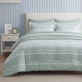 thumbnail image 1 of U by Bedsure Twin/Twin-XL Comforter Set Sage Green, 5 Pieces Reversible Bed in a Bag, Striped Dorm Bedding Set, All-Season, 1 of 9