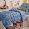 U by Bedsure Twin/Twin XL Comforter Set Slate Blue, Bedding for College Dorm, 5 Pieces Bed in a Bag with Pinch Pleat Comforter, Sheets, Pillowcases & Shams