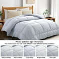 thumbnail image 1 of Twin Comforter, Winter Warm Comforter Ultra Soft Quilted Duvet Insert with Corner Tabs, Wavy Box Stitched, Luxury Fluffy & Lightweight (Striped off-white, 64 x 88 inch), 1 of 7