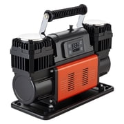 Dual-Cylinder Heavy Duty Air Compressor, 10.6CFM Auto-Stop Portable Tire Inflator, 12V 150PSI Offroad Air Pump with LCD Digital Display & Adapters for Truck Car SUV 4 x 4 Vehicle RV