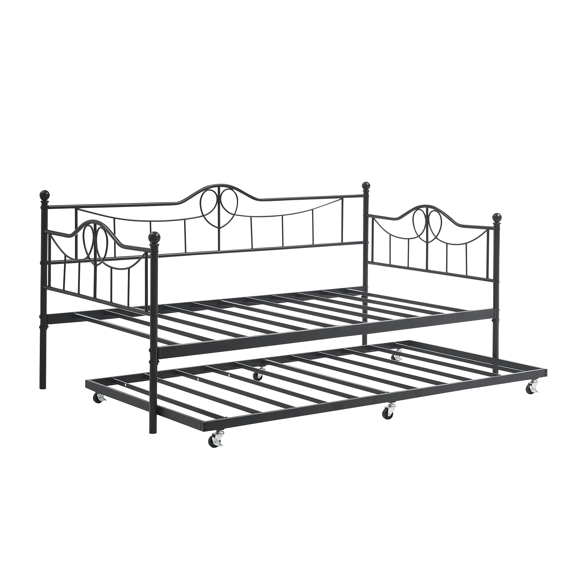 Twin Day Bed with Trundle Bed Twin, Metal Daybed with Trundle, Daybed