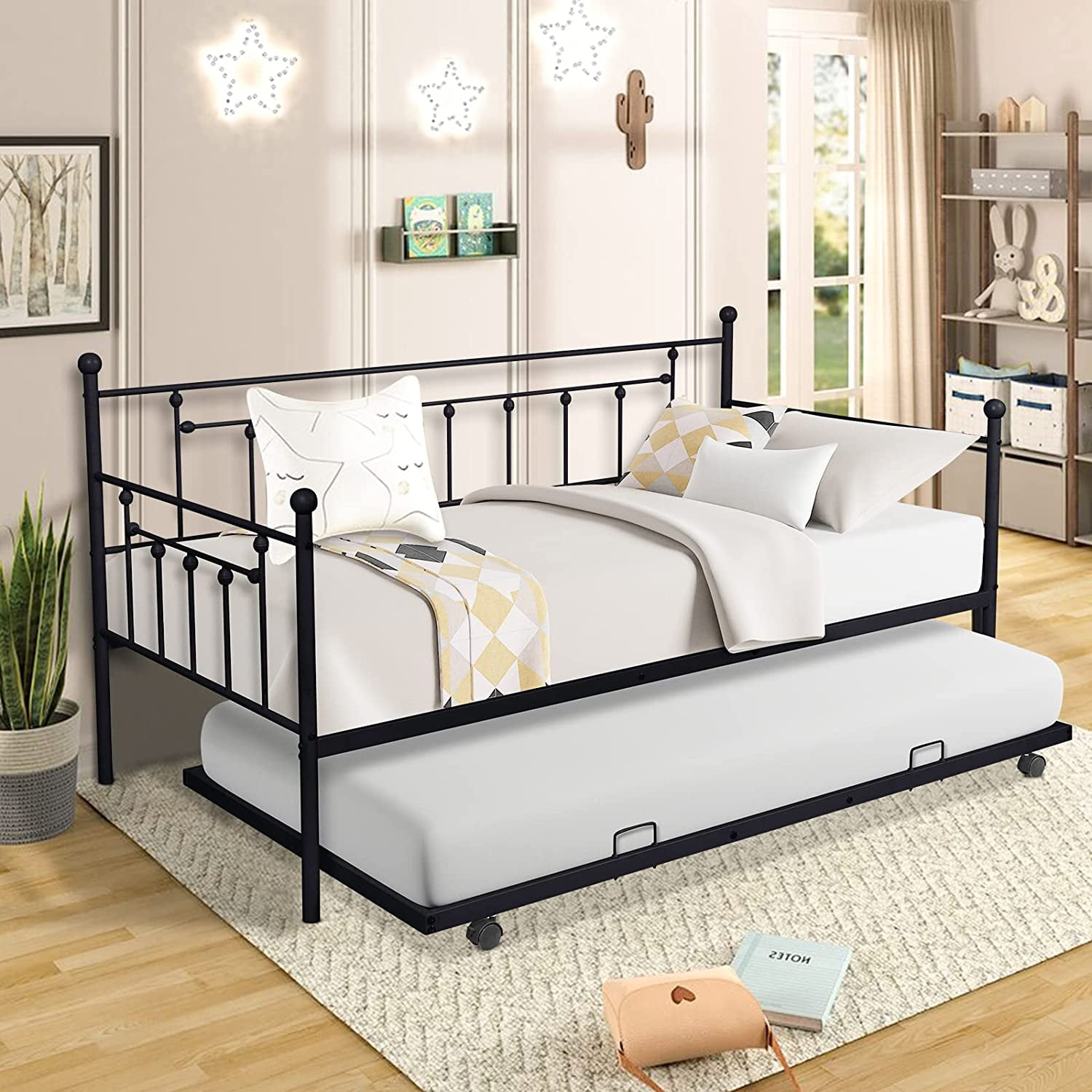 Twin Daybed Bed Frame, SYNGAR Heavy Duty Metal Frame Twin Daybed with