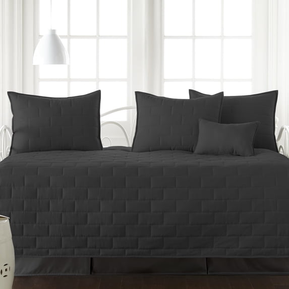 Twin Daybed Comforter Set 6 Piece, Trundle Bed Bedding Set With Bedspread Shams Bedskirt Throw Pillow