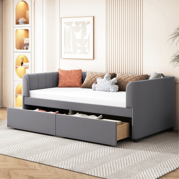 Twin Daybed - Ergonomic Design for Relaxed Sitting - Small Bedroom - Ample Storage for Linens