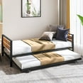 Twin Daybed with Pull Out Trundle/Steel Slat Support/Space Saving