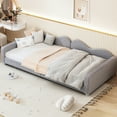 thumbnail image 1 of Twin Daybed With Fabric And Graceful Cloud-shaped In Gray - No Box Spring Required, Comfortable Size Sofabed Enchanting, 1 of 5