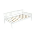 thumbnail image 1 of Twin Daybed with Storage, Pine Wood Sofa Bed with Slats, White Finish, 1 of 9