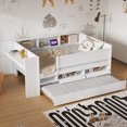 thumbnail image 1 of Twin Daybed with Trundle & Drawers, Multi-Functional Wood Daybed with Storage Headboard, Tables & USB Charging Station, No Box Spring Required, 1 of 9