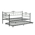 thumbnail image 1 of Twin Daybed with Trundle, Metal Day Beds Twin Size, Sofa Bed for Living Room and Guest Room, Black, 1 of 8