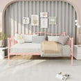 thumbnail image 1 of Twin Daybed with Trundle, Metal Sofa Bed Frame with Steel Slat Support, for Living Room, Bedroom, Love Heart Design, No Box Spring Needed, 1 of 9