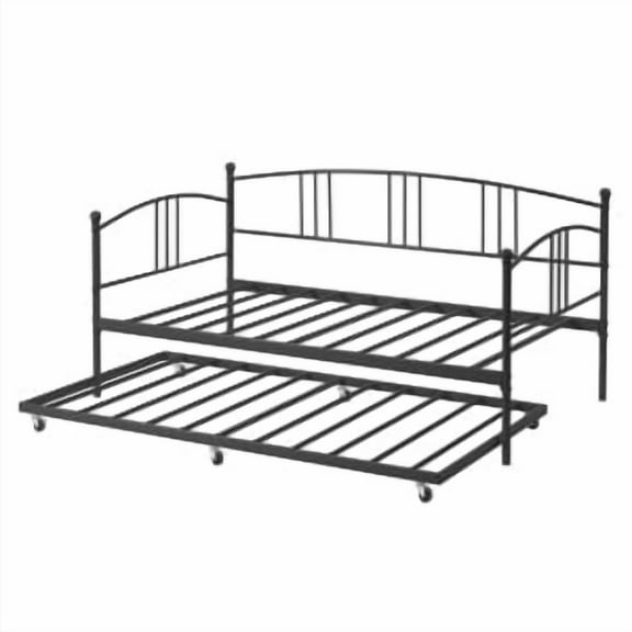 Twin Daybed with Trundle,Versatile Bed Frame with Steel Slats Support,Daybed with Trundle for Living Room,Bedroom,Guest Room,No Box Spring Needed