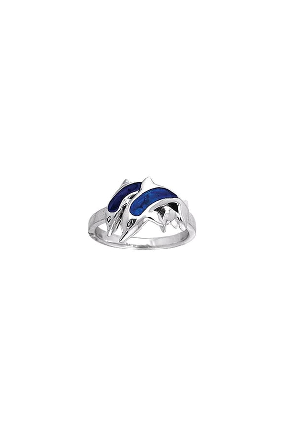 Twin Dolphin Ring 925 Sterling Silver Fine Beach Ocean Sea Life Totem Jewelry
