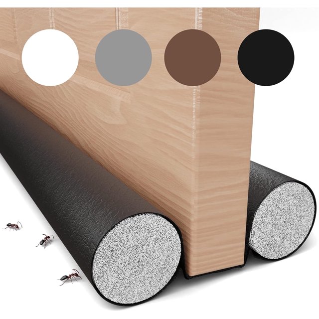 Twin Door Draft Stopper Door Sweep Weather Stripping Noise Blocker