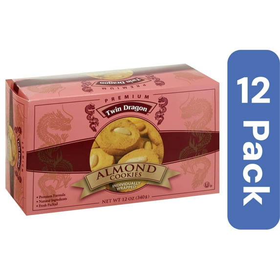 Twin Dragon Almond Dragon Cookies (Pack of 12)