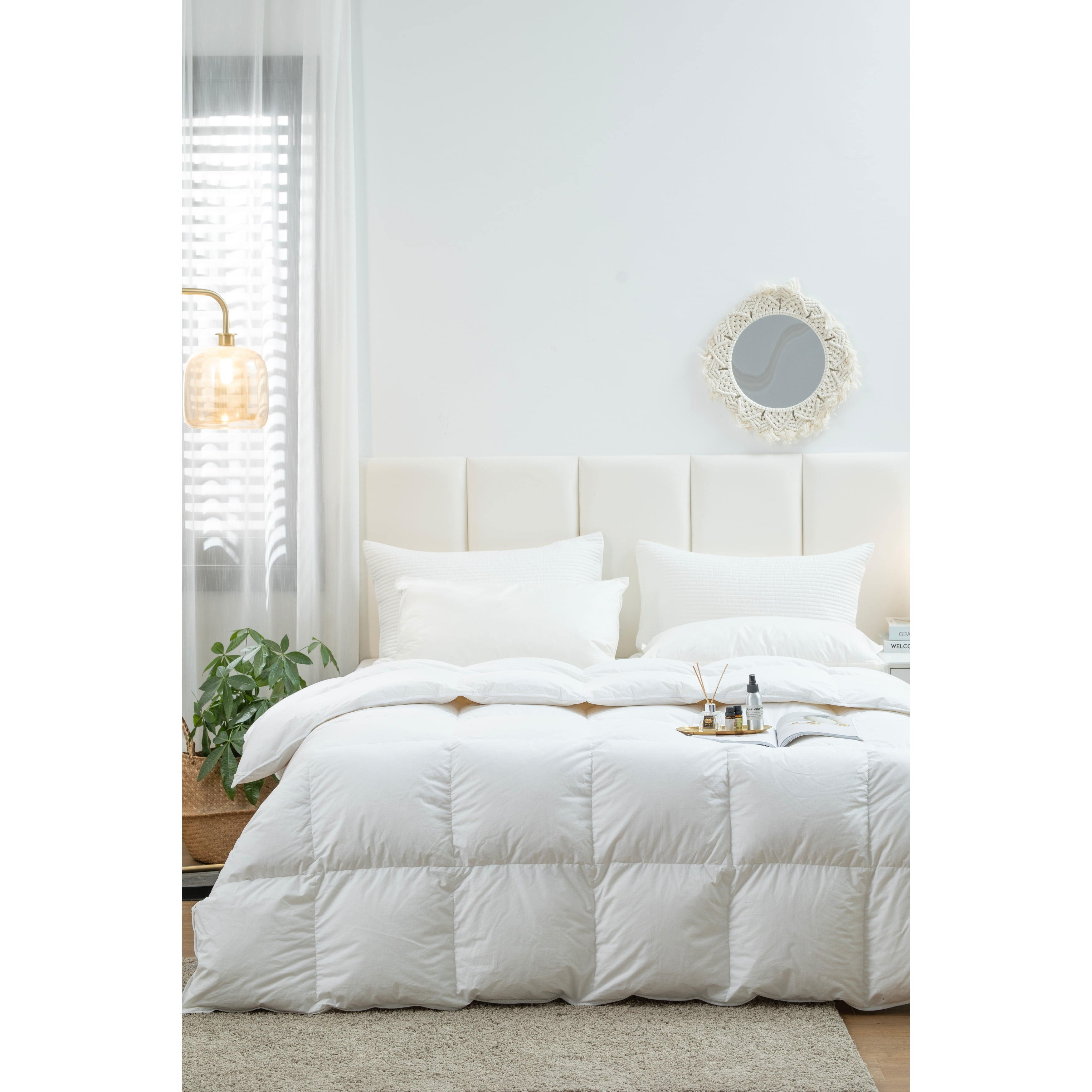 Twin White Down Comforter with Cotton Shell, 64" x 88"