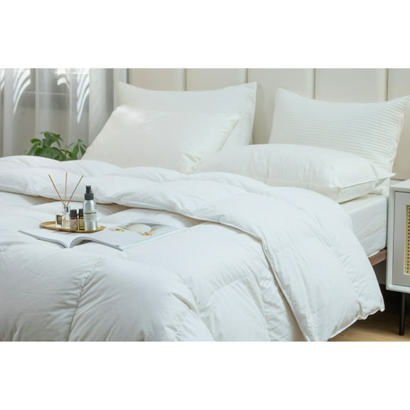 Twin Ducks Inc  Pescara European White Down Comforter Lightweight Double-78x88"