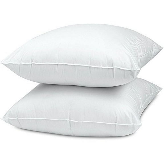 Twin Ducks "Valencia" Down Alternative Pillow, Euro Square (26" x 26"), 48 ounce Fill, White, 300 Thread Count Cotton Shell