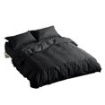 thumbnail image 1 of Twin Duvet Cover 2 Piece Set (1 Duvet Cover + 1 Pillow Sham), 700 TC Luxurious 100% Cotton - Comforter Cover with Zipper Closure and Corner Ties - (Solid Black) - By The Great American Store, 1 of 4