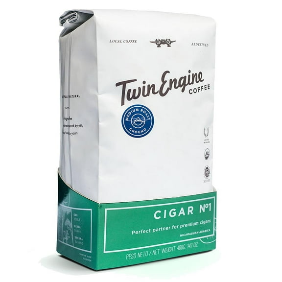 Twin Engine Coffee 235687 Organic Ground Cigar No. 1 Medium Coffee 14 oz.