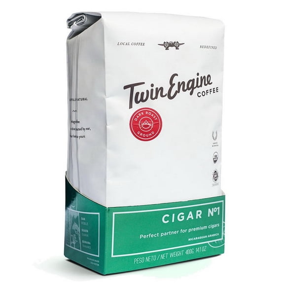 Twin Engine Coffee Organic Cigar No. 1 Dark Ground Coffee 14 oz.