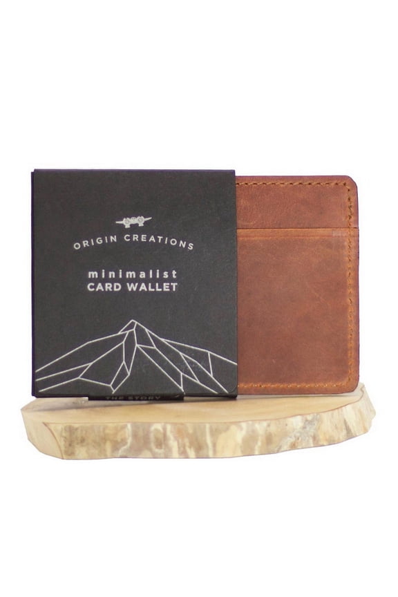 Origin Creations Artisan Leather Card Wallet Saddle Brown