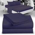 thumbnail image 1 of Twin Extra Long 100% Cotton jersey Sheet Set - Soft and Comfy - By Crescent Bedding Navy Twin XL, 1 of 10