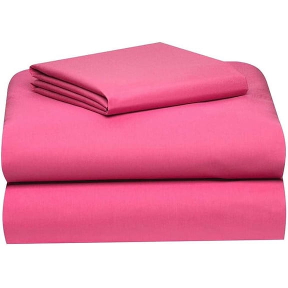 Twin Extra Long 100% Cotton jersey Sheet Set - Soft and Comfy - By Crescent Bedding Pink Twin XL
