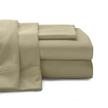 Twin Extra Long 100% Cotton jersey Sheet Set - Soft and Comfy - By Crescent Bedding  Taupe Twin XL