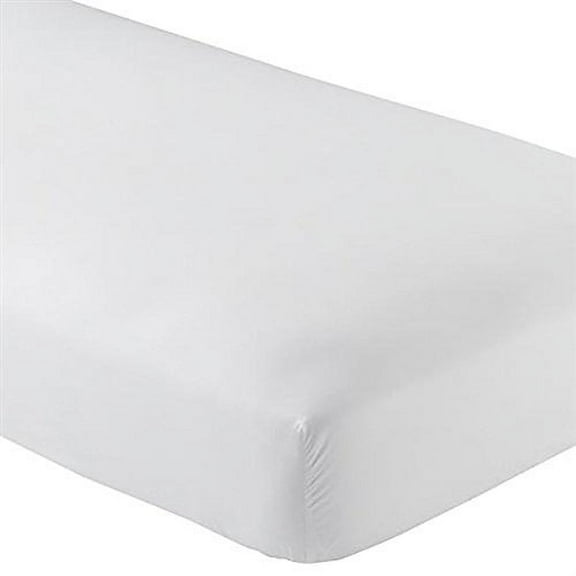 Twin Extra Long Fitted Sheet Only - Soft & Comfy 100% Cotton- By Crescent Bedding (Twin XL, White)