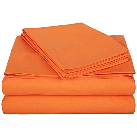 Twin Extra Long Micro Fiber Sheet Set - Soft and Comfy - By Crescent Bedding Orange Twin XL