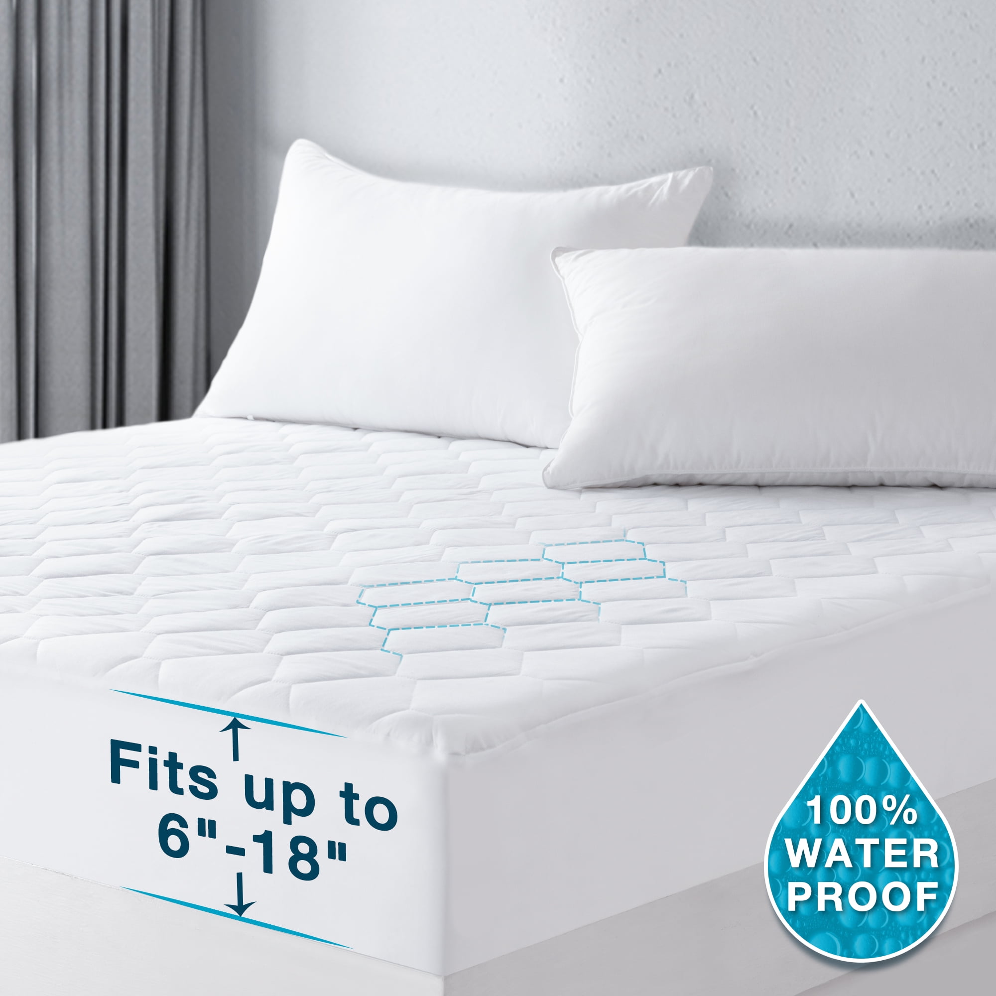 Twin Extra Long Size Waterproof Mattress Pad for College Dorm