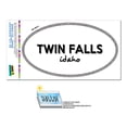 thumbnail image 1 of Twin Falls, ID - Idaho - Black and White - City State - Oval Laminated Sticker, 1 of 1