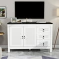 thumbnail image 1 of Twin Fins Versatile 48-Inch White TV Stand w/ 3 drawers - Fits up to 55" TV, 1 of 8