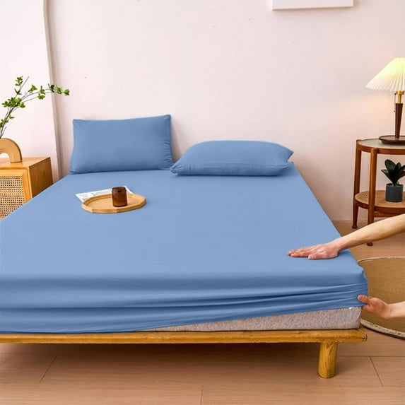 Twin Fitted Sheet for Boys Girls Basics Lightweight Super Soft Comforter Twin Fitted Sheet Kids Mattress, Fade Resistant Soft Microfiber Sheet 11 inch Deep Pockets 78x55 inch, All Seasons Use