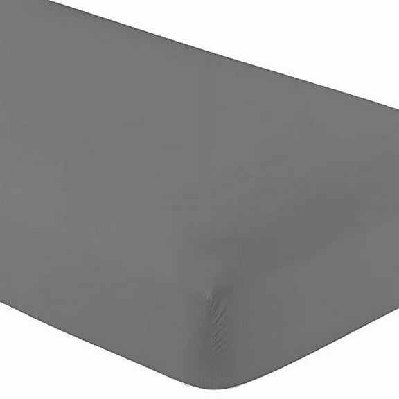Twin Fitted Sheet Only - Soft & Comfy 100% Cotton- By Crescent Bedding (Twin , Grey)