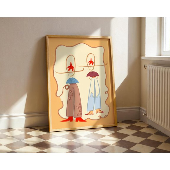 Twin Flame Cowboys Poster| Western Art| Cowboy Rodeo Wall Art, Poster Only